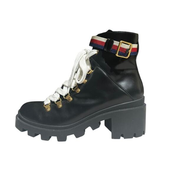 Sylvie Heeled strap combat boot - Picture 1 of 5